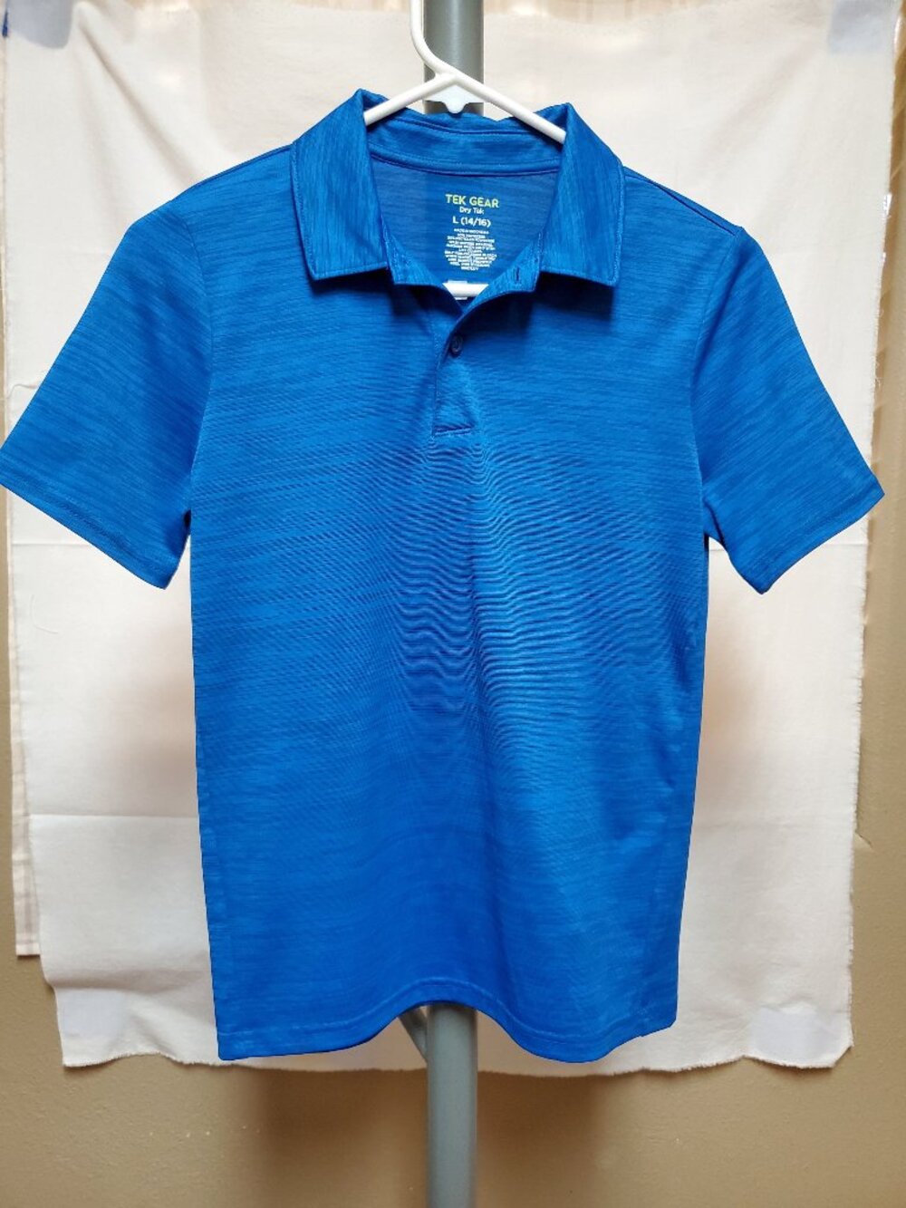Boys Tek Gear polo shirt blue L 14/16